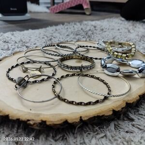 Elegant Silver and Gold Bracelet Set